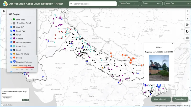 An example of a citizen report, live on the APAD dashboard
