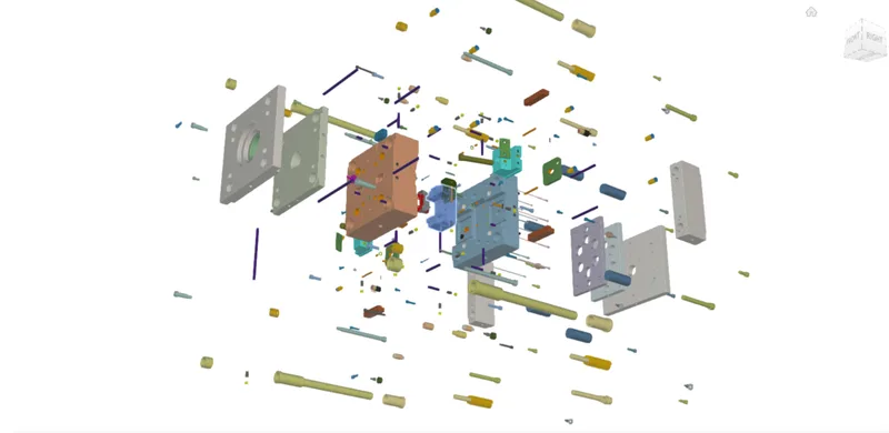 Exploded view of the AirGradient Go Mold (bottom part)